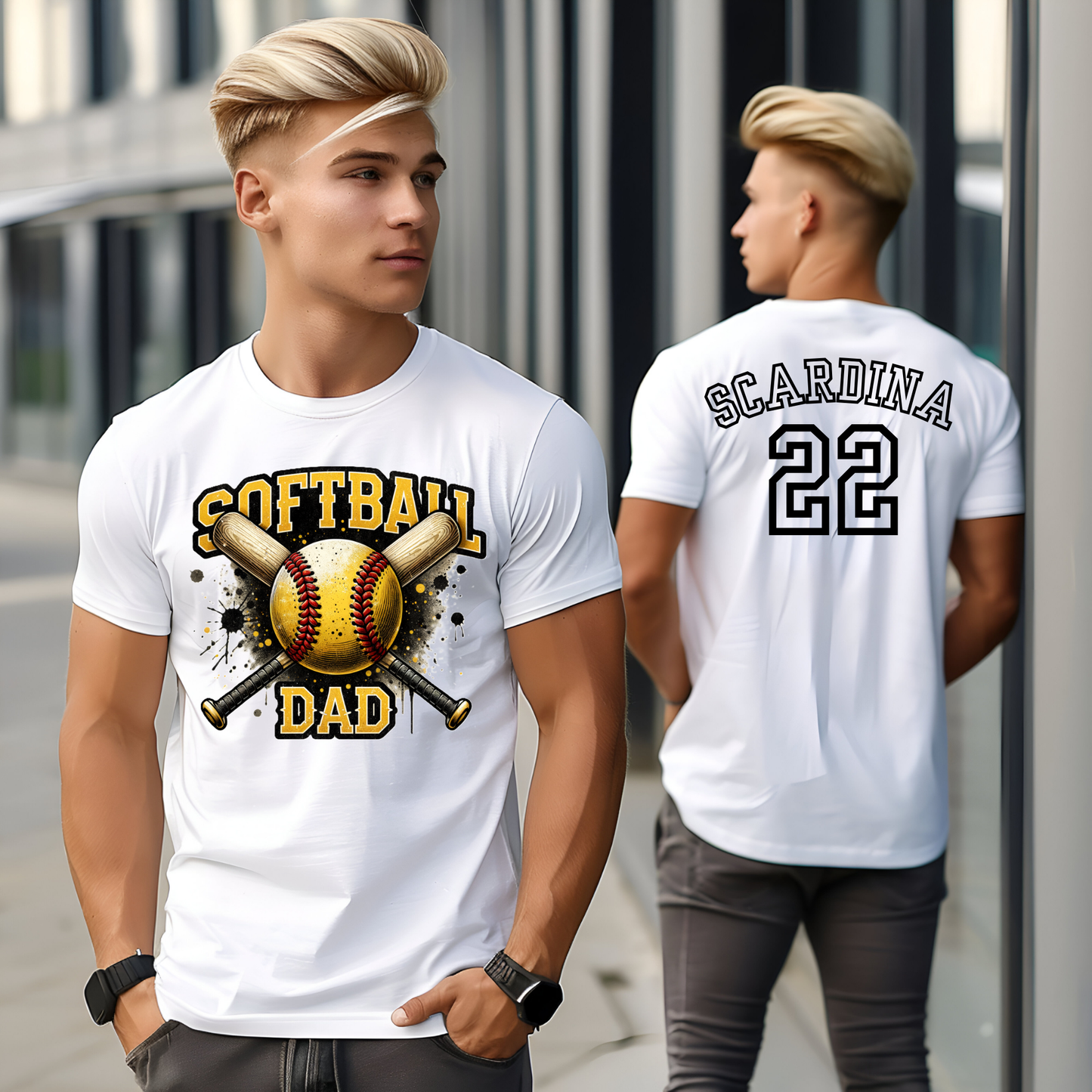 Custom Softball Dad T-Shirt