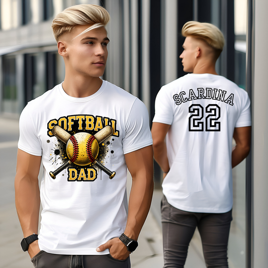 Custom Softball Dad T-Shirt