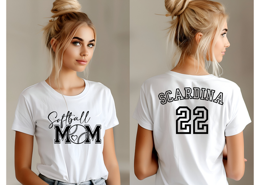 Custom Softball Mom T-Shirt